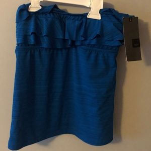 Strapless blue tankini Top